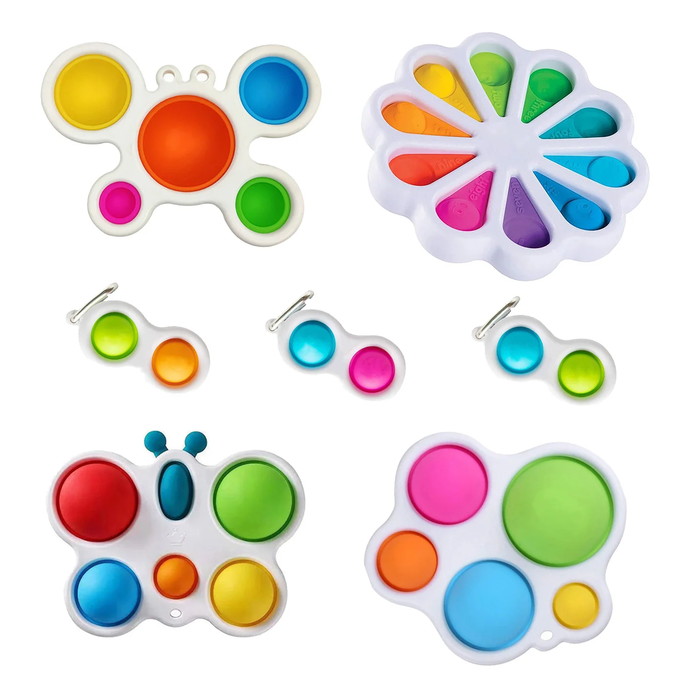 

Pop Bubble Fidget Toys Baby Colorful Exercise Board Adult Relief Anti-stress Toddler 6 Months Simple Dimple Sensory Squeeze Toys