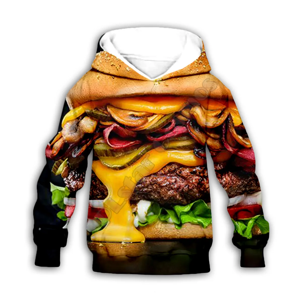 

Худи с 3D-принтом гамбургера, семейный костюм, футболка, пуловер на молнии, Детский костюм, свитшот, спортивный костюм/брюки 09