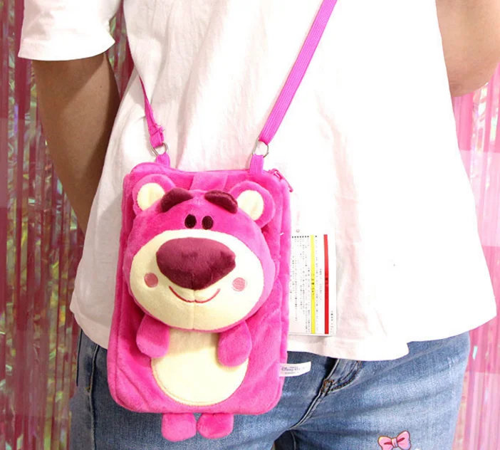 1 шт. милые плюшевые рюкзаки Lotso Kawaii детские плюшевые сумки клубника медведь одна Наплечная Сумка с мультяшным плюшем куклы - Цвет: bear