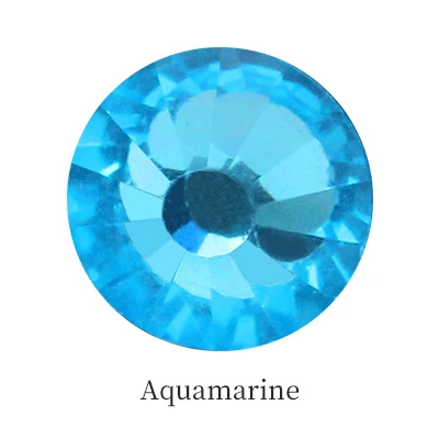 Aquamarine Круглые Синие Кристаллы Стразы для ногтей алмазное стекло для рисования Flatback Стразы горячего крепления страз для DIY пошив одежды ногтей искусство - Цвет: Aquamarine