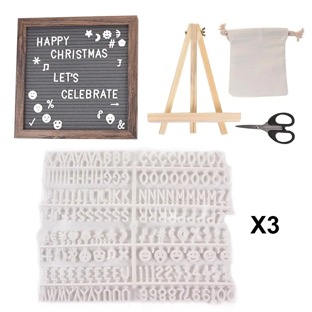 Felt Letter Board 510 White Letters Months Days Script Cursive Words Wall Tabletop Display Decor Storage Ponch(10x10in) | Канцтовары для