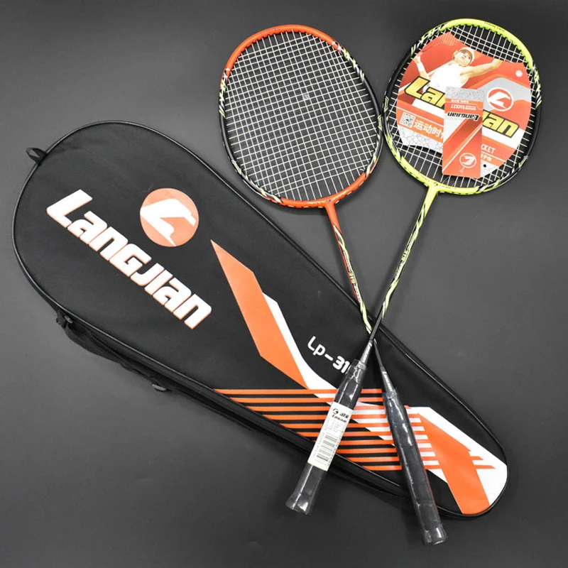 

2pcs Professional Badminton Rackets Set Family Couples Double Badminton Racquet Carbon Lightest Playing Badminton Whole