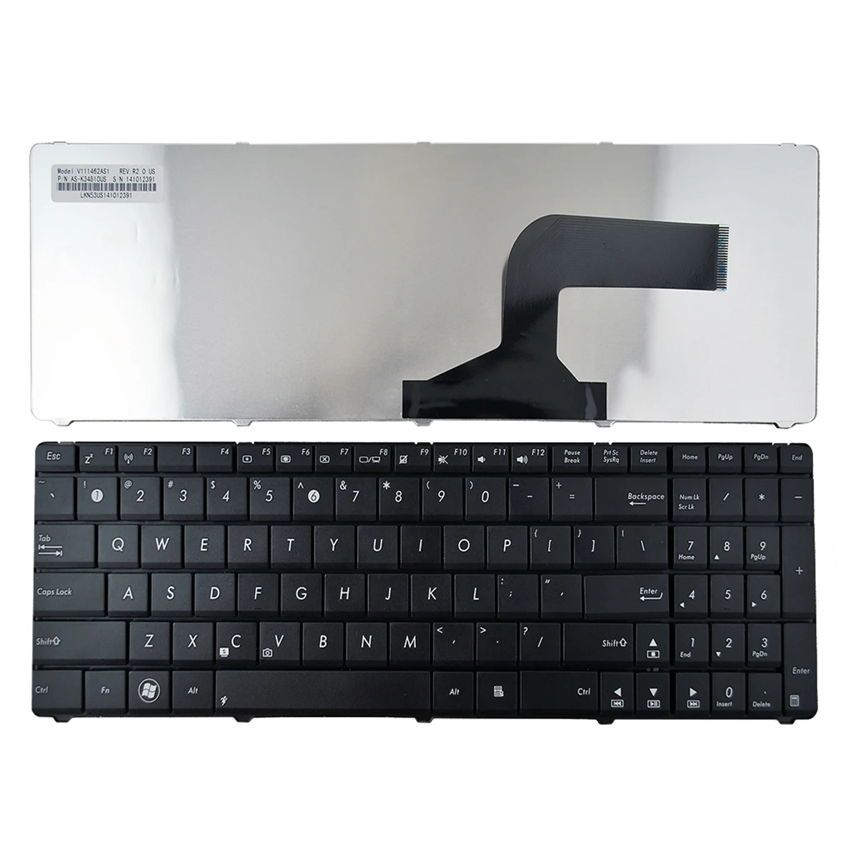 

Keyboard Replacement Without Frame Compatible with Asus n53 k54l x55 x55u x55a x54c x54h x55vd x55c r500 f55 f75 Series Laptop B