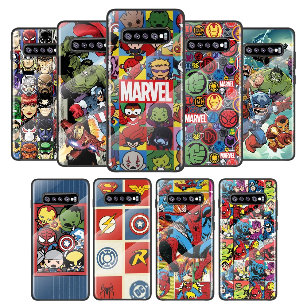 

Marvel Anime Superhero For Samsung Galaxy S21 Ultra Plus 5G M51 M31 M21 Tempered Glass Cover Shell Luxury Phone Case