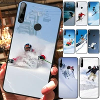 skiing snow skis soft phone cover for huawei y5 y6 y7 y9 prime pro ii 2019 2018 honor 8 8x 9 lite view9