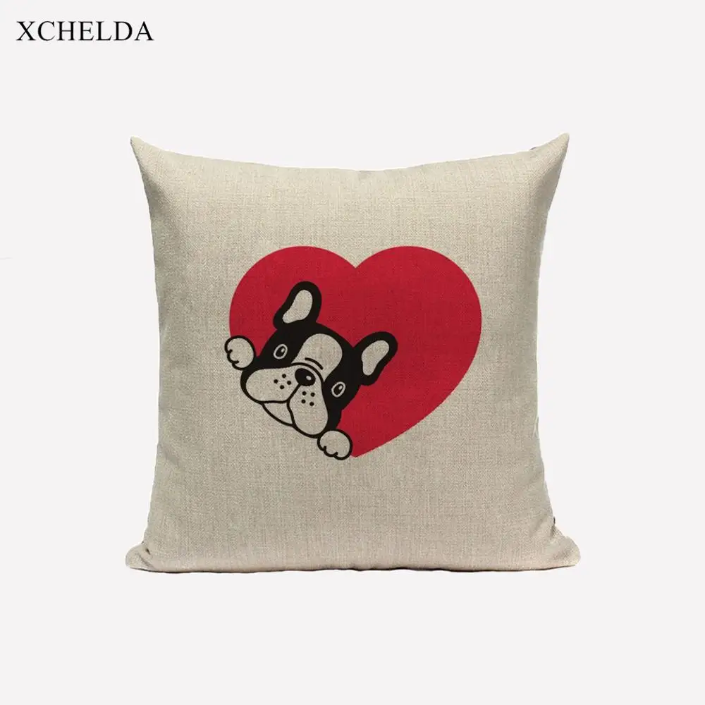 Чехол для подушки чехол с животными забавной собакой милым французским