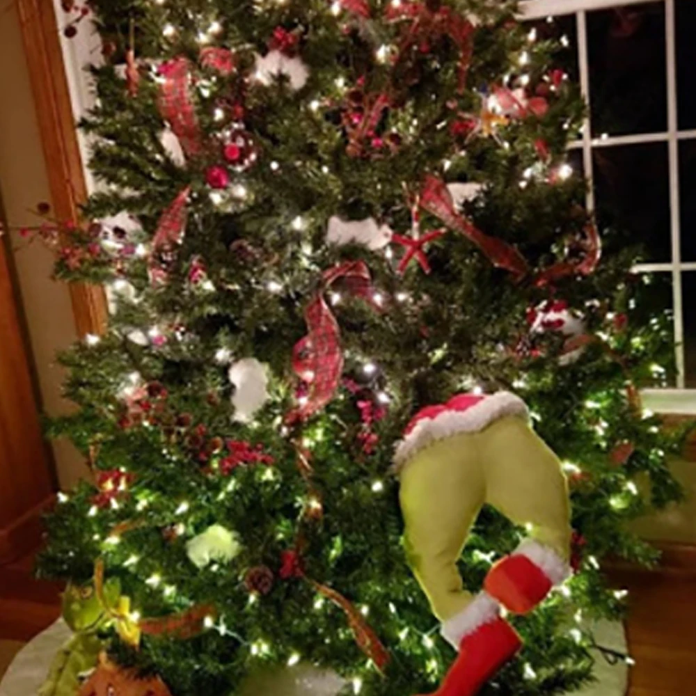 

Christmas Wreath Burlap Xmas Thief Stole Santa Garland Gift Cartoon Dolls Events Party Decoration Supplies Hanging Ornament