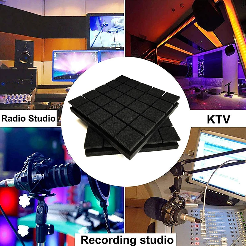 

24pcs New Studio Acoustic Panel Soundproofing Foam Panel 300x300x30mm Wedges Soundproof Absorption Treatment Panel Wall Decor