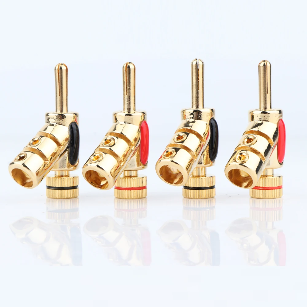 

HI-END Gold Plated Screw Locked Audio Cable Plug Banana Connector x 4PCS