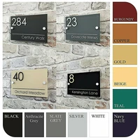 diy house number modern house sign plaque door number street name glass effect acrylic