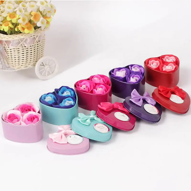 3 шт. искусственные Ароматические розы лепестки букет в форме сердца Подарочная