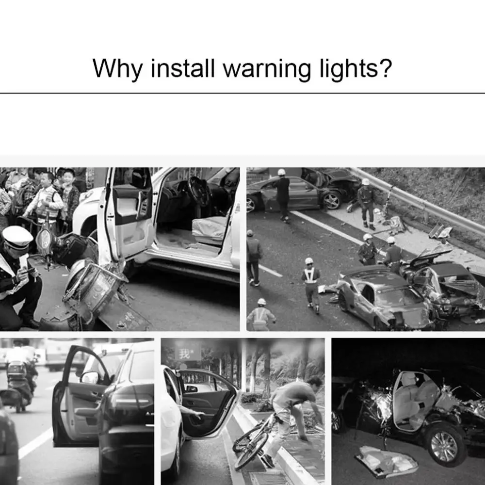 

Anti-Collision Warning Light Car Light Safety Free Wiring Strobe Sensor Light