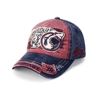 vintage washed distressed adjustable denim hat fitted summer trucker dad hats cool denim fishing caps