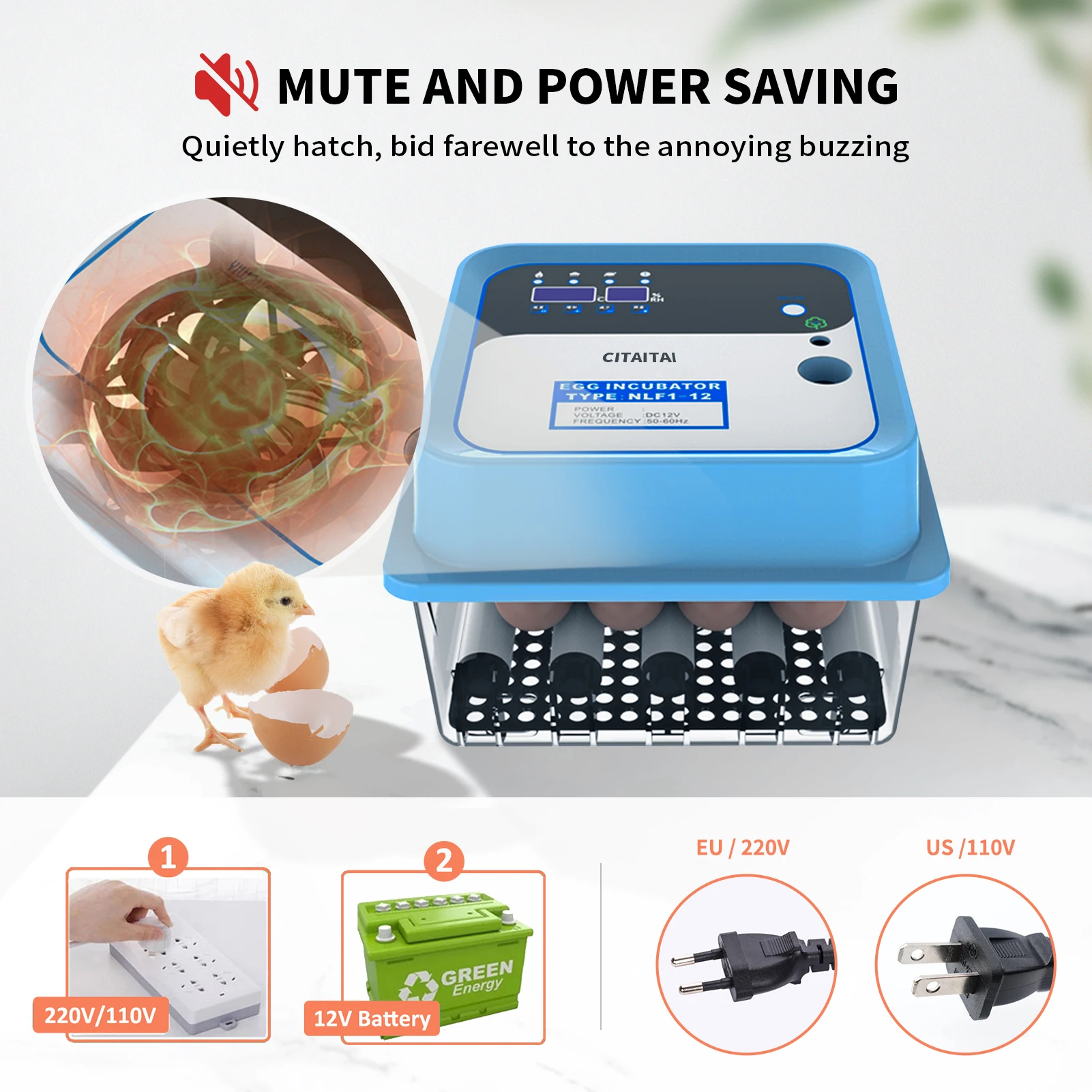 Инкубатор для яиц полностью автоматический бытовой брудер ферма курица птица 12