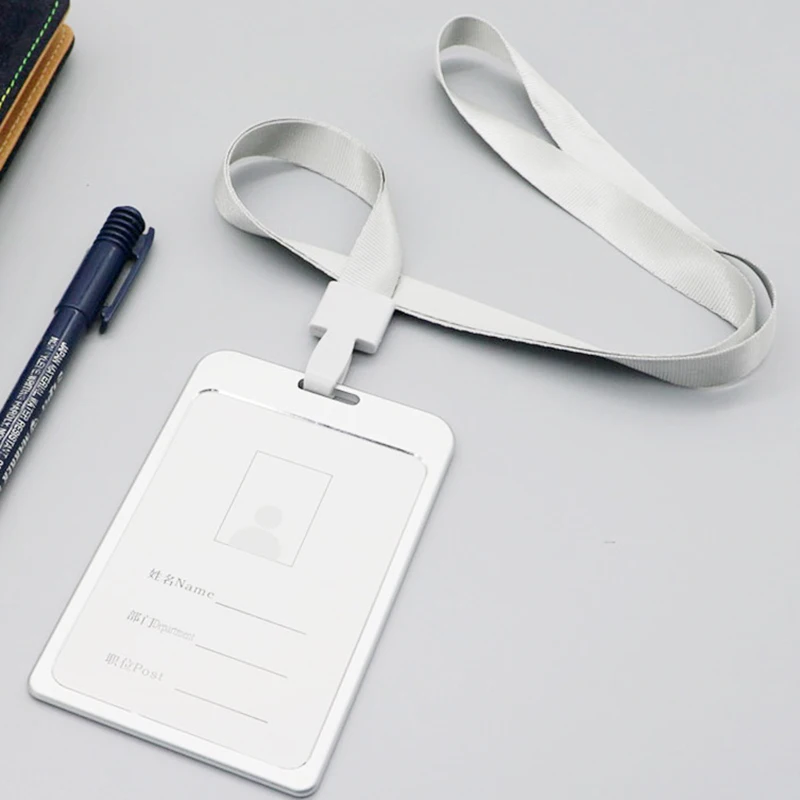 6 шт. алюминиевый сплав идентификация ID карты держатель значка с шеей ремешок для