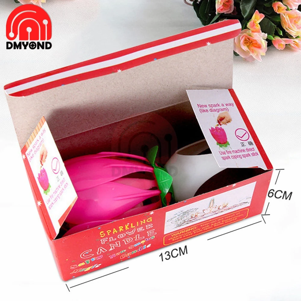 Декоративная Свеча для торта Lotus романтический розовый цветок музыкальное