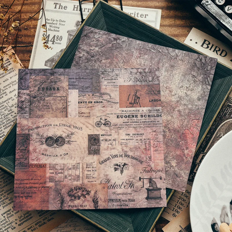 12pcs Junk Journal Vintage Handmade Material Paper DIY Scrapbook Travel Diary Background Decorative | Дом и сад