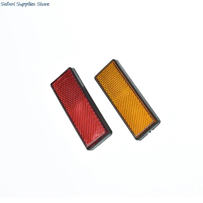 

Back Reflective Board Mountain MTB Bicycle Rack Tail Safety Warning Lamp Cycling Bike Rear Reflector Light Red Orange 87*32*9mm