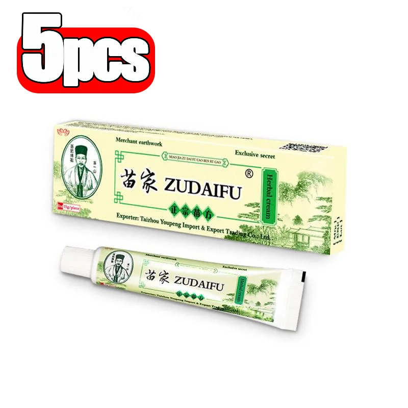 

5Pcs Zudaifu Skin Psoriasis Cream Dermatitis Eczema Ointment Treatment Eczematoid Allergic Neurodermatitis Psoriasis Skin Cream