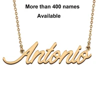 cursive initial letters name necklace for antonio birthday party christmas new year graduation wedding valentine day gift
