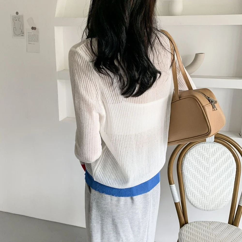 Женский свободный кардиган с V-образным вырезом в Корейском стиле |