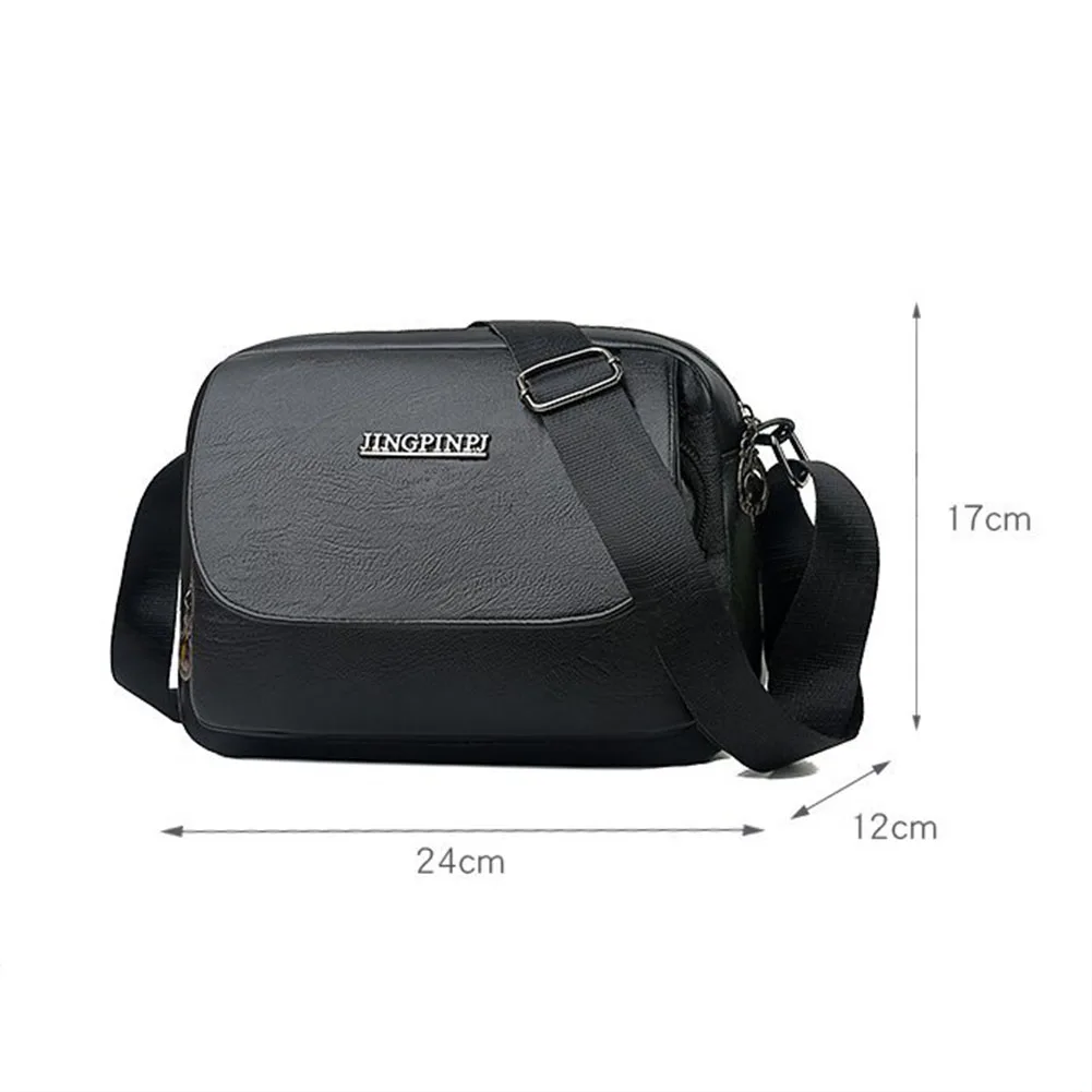 

Women Large Capacity Zipper Messenger Pouch Popular Simple Female Daily Crossbody Bag Black Fashion Leather Shoulder Bags 2021