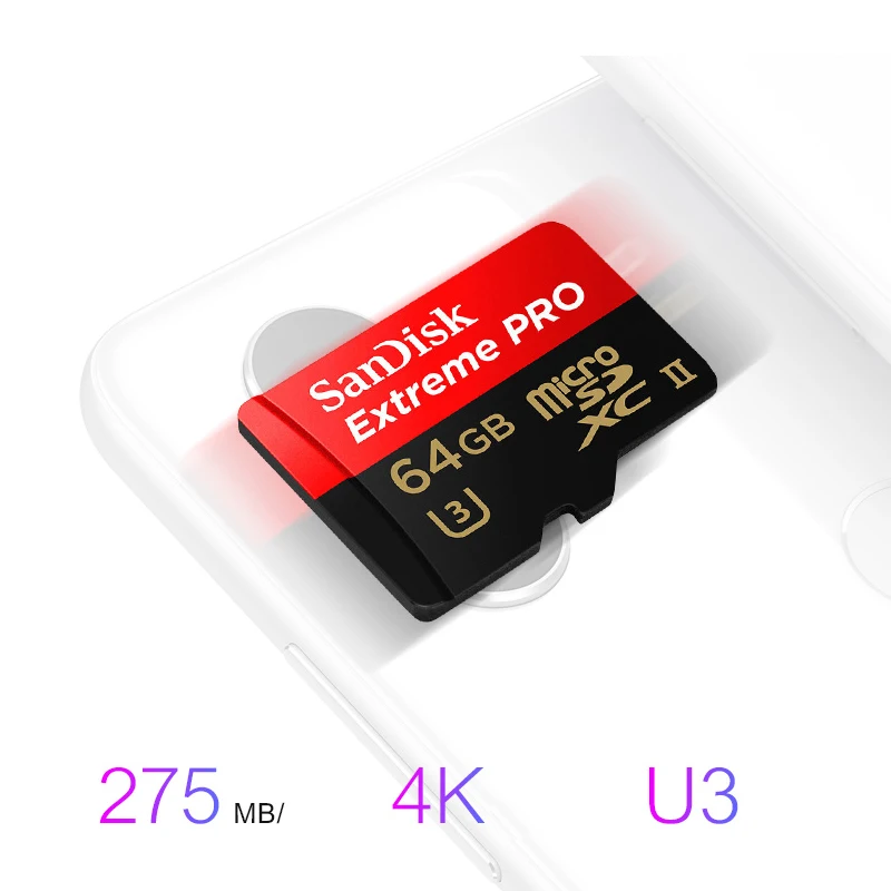 SanDisk Оригинальная карта памяти TF Micro SD Extreme Pro U3 64 ГБ камера для телефона 4K