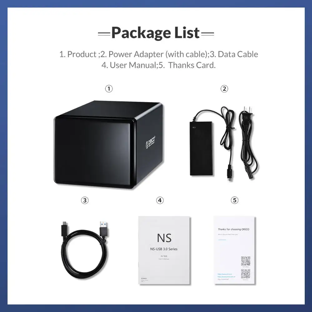 Док станция ORICO NS Series 4 Bay 3 5 дюйма Type C с док станцией для RAID HDD 78 Вт адаптер питания