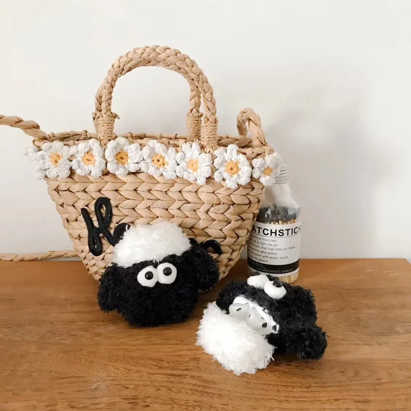 

3D Super cute plush hand warmer Sheep Bluetooth wireless headset set soft cover For Airpods Earphone Protective anti-drop case