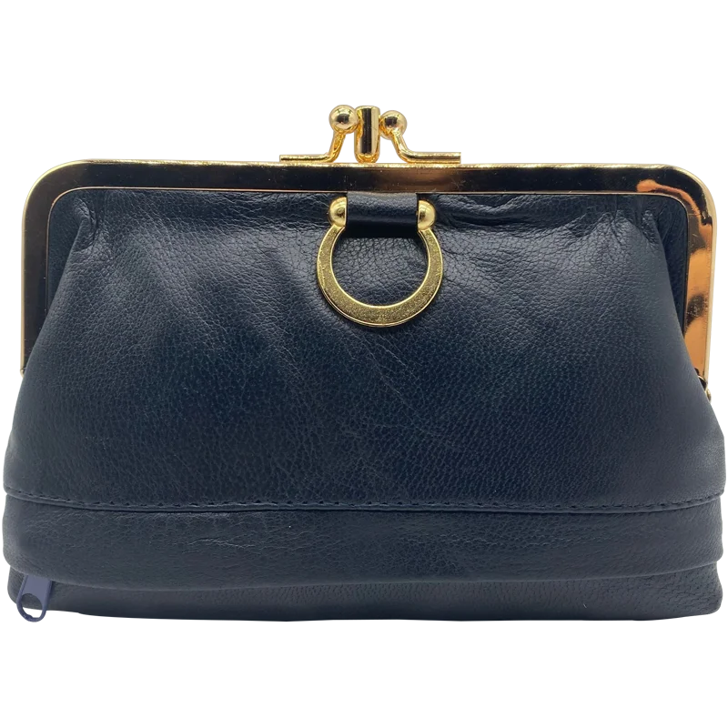 W045DarkNavyBlue BELLO TUTTI, женский маленький кошелек из натуральной овечьей кожи, оригинальные кошельки с металлической застежкой, мини кошелек для монет, сумка для мелочи - Цвет: W045DarkNavyBlue