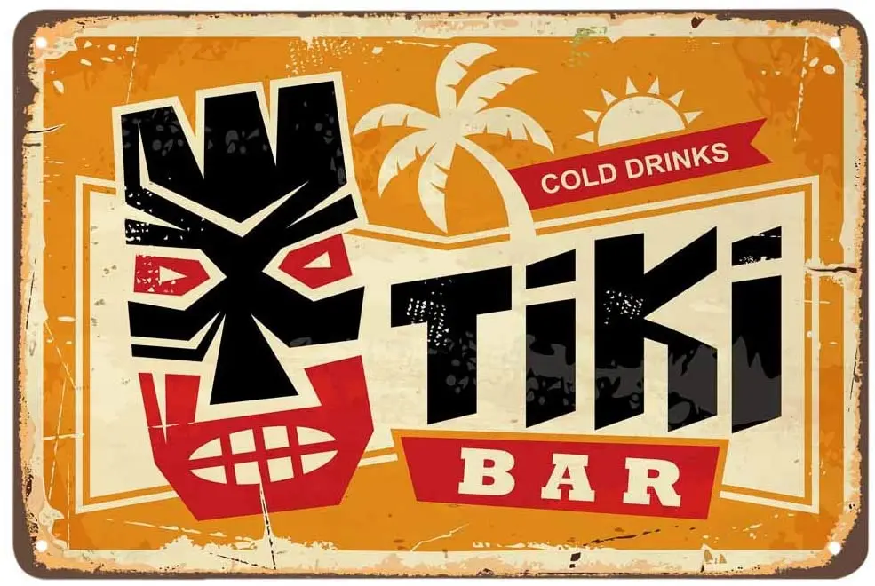 Tiki Bar металлический жестяной знак Декор для дома и паба винтажный настенный