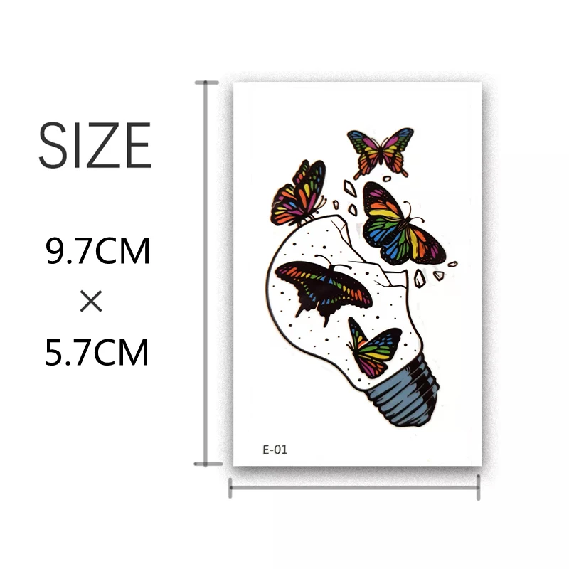 2Pcs Waterproof Temporary Tattoo For Women Butterfly Flash Tattoo Gesture Totem Sexy Fake Tattoos And Body Art Man Arm Leg Back