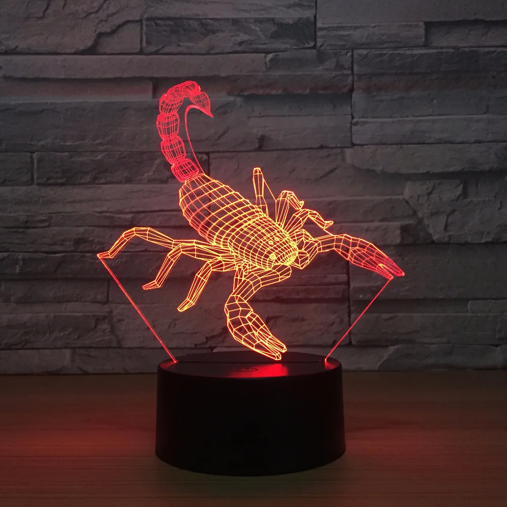 

Scorpion 3D Led 7 Color Night Lights Touch Swtich Remote Control usb Table Lamp Bluetooth Speaker Kid Baby Sleep Lamps
