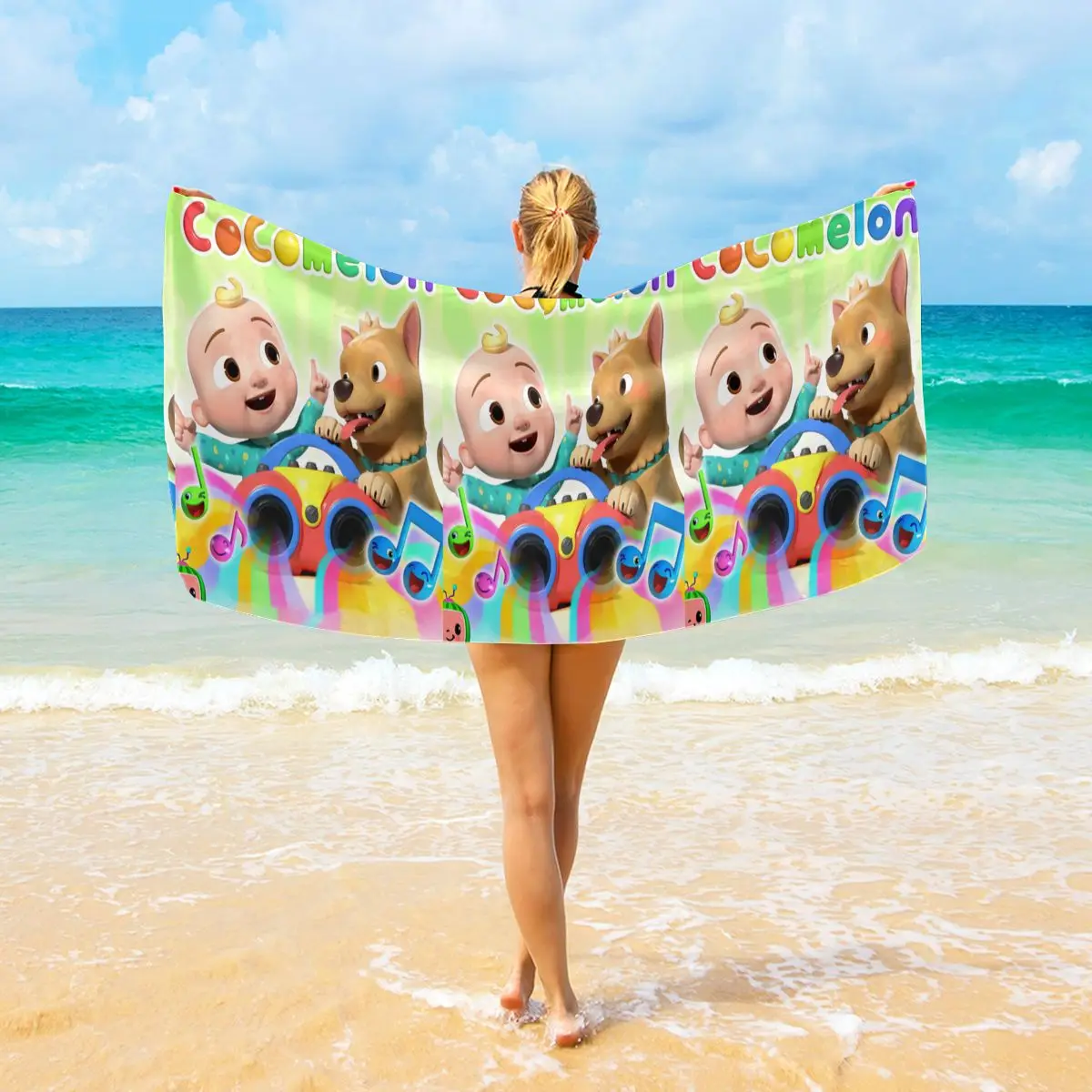 

Fun cartoon printed towel seaside swimming surfing quick-drying beach towel outdoor sports sunscreen sweat-absorbent shawl