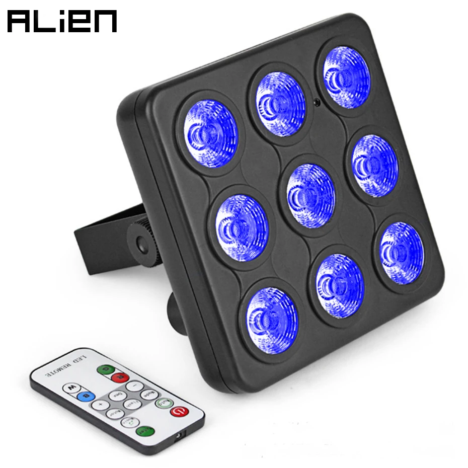 

ALIEN Remote 9*4W 4IN1 RGBW Square LED Par Stage Lighting Effect DMX 512 DJ Disco Party Wedding Holiday Christmas Bar Club Light