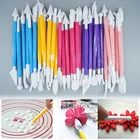 Для украшения торта 8 шт Fondant (сахарная) Моделирование Инструменты 16 моделей гравировкой в виде цветка и ремесло глины резьба ручка Набор для лепки Аксессуары для выпечки