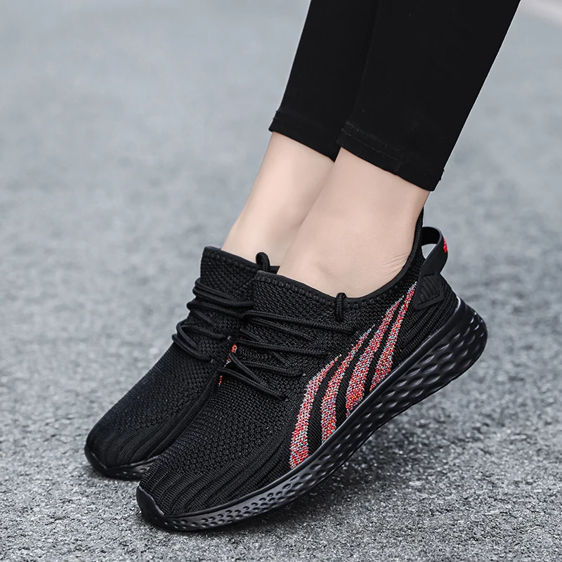 

2021 Hot Style Fashion Lace Up Couple Casual Running Shoes Non Slip Mesh Breathable Sport Jogging Shoes