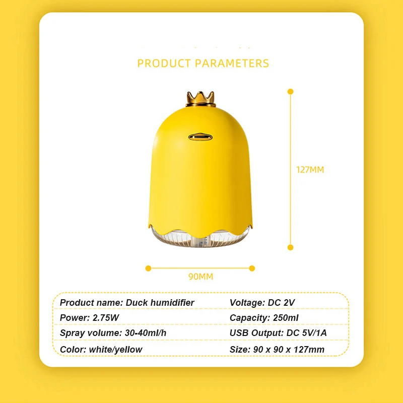 

Funny Duck Air Humidifier USB Aroma Oil Diffuser 250ML Home Office Humidificador Aromatherapy Atomizer Fogger For Car With Light