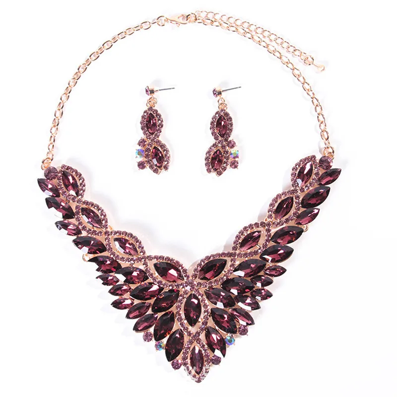 Роскошное ожерелье с большими крыльями серьги в комплекте свадебные ювелирные