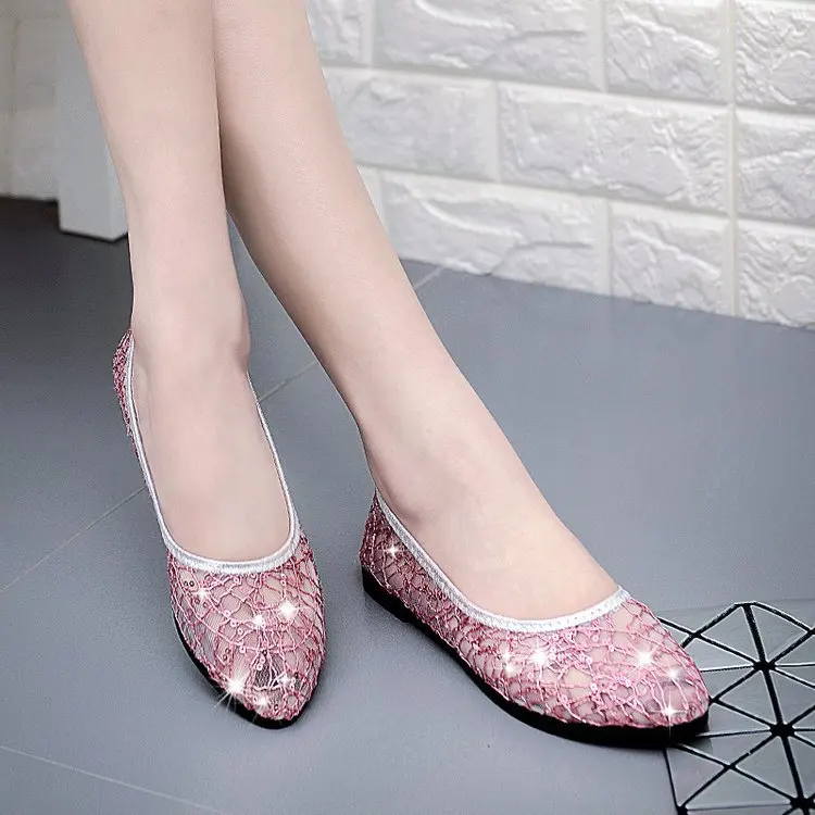 Женские повседневные туфли на плоской подошве привлекательные открытые балетки