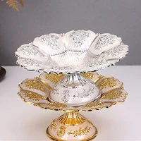 imuwen elegant luxury fruit plate snack tray home nut bowl desktop organizer decoration storage gold and silver ornaments