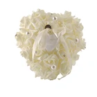 Подушки-кольца для свадьбы, подушки-кольца цвета слоновой кости, свадебные принадлежности, двойное сердце