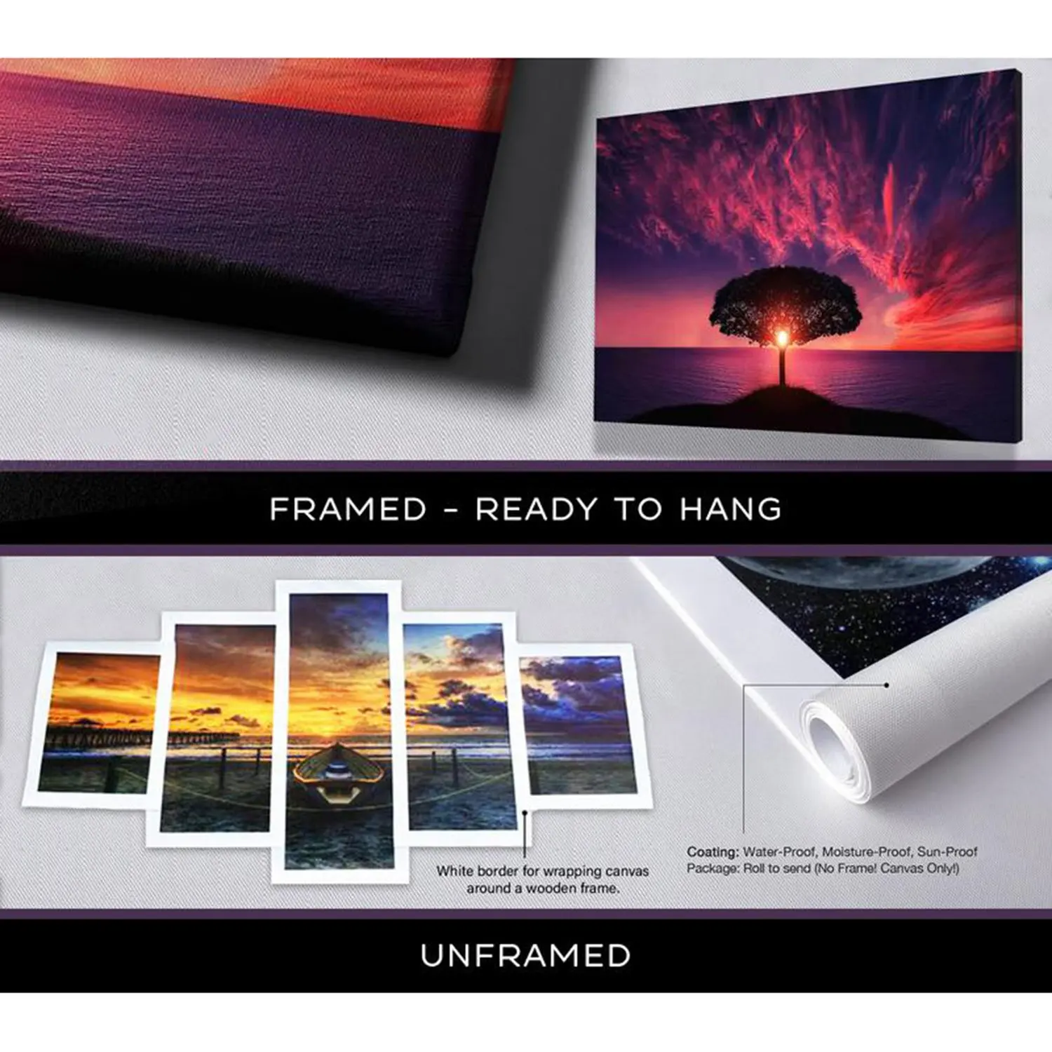 5 шт. природа Пастельная стена искусство море пляж холст живопись морской пейзаж