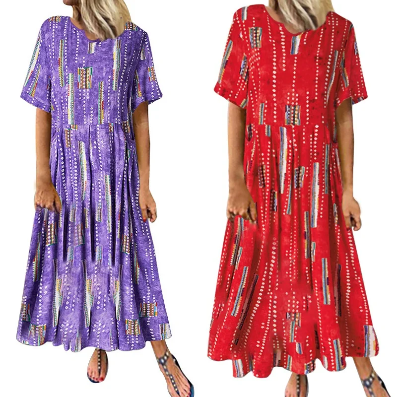 

Женское Повседневное платье без рукавов, повседневное винтажное богемное Платье макси с принтом, лето