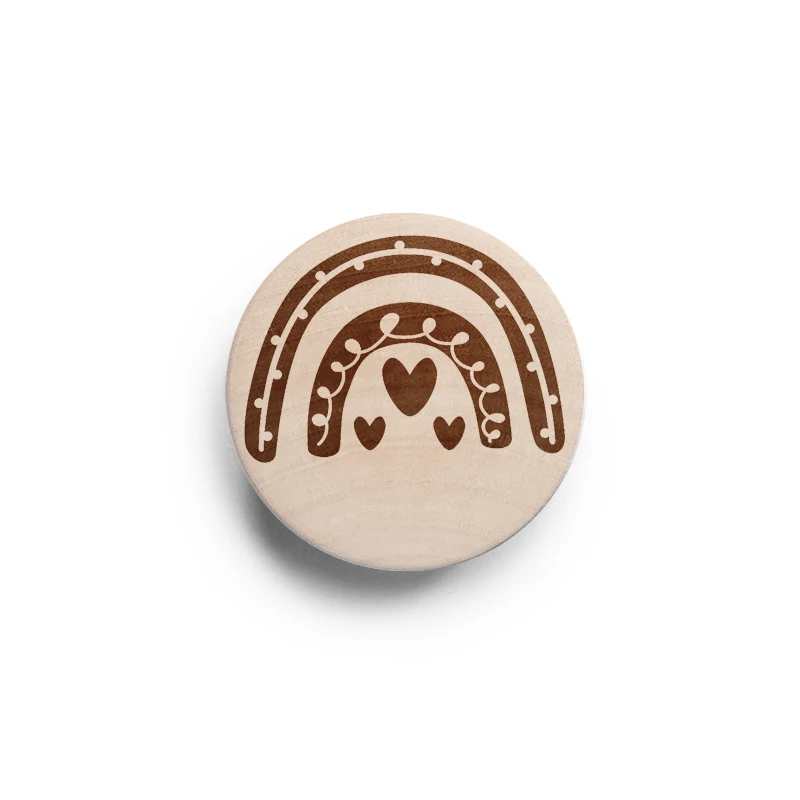 Ручка деревянная с гравировкой радуги для детей, ящик в стиле бохо для детской комнаты, ручки для деревянной мебели в сельском стиле