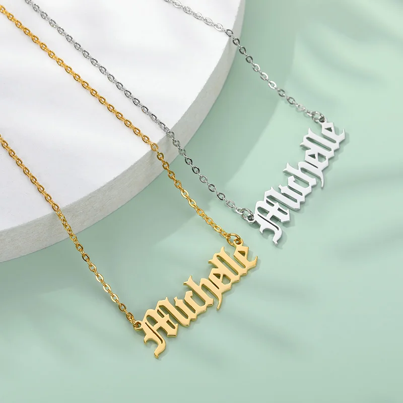 Старинное английское милое ожерелье с надписью папа и мама готическое ювелирное