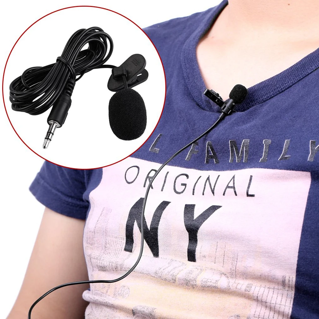 

External 3.5mm Clip-on Voice Tube Lapel Lavalier Microphone Mic for PC Laptop