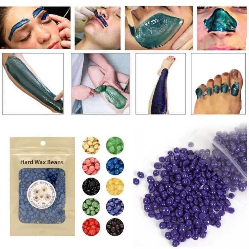

25g Depilatory Wax Beads No Strip Hot Film Hard Wax Pellet Waxing Bikini Face Hair Removal Cream Wax Beans Facial Hair Remover