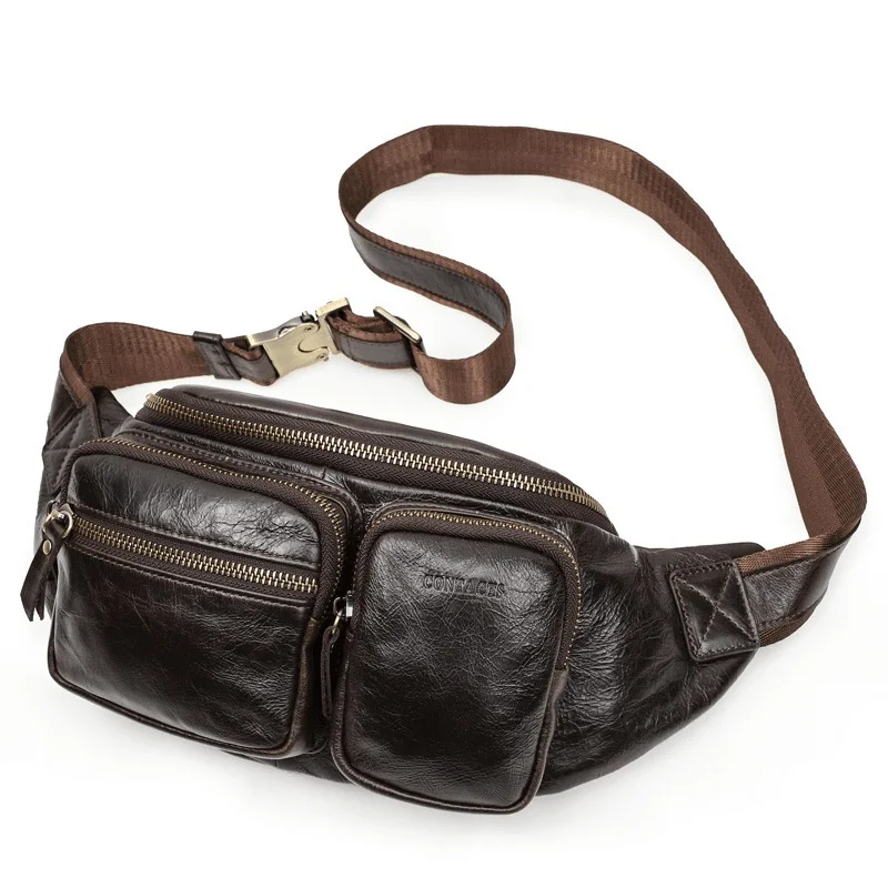 New Design head leather fashion men's designer waist bag sports men's and women's mobile phone Crossbody High-quality waist bag