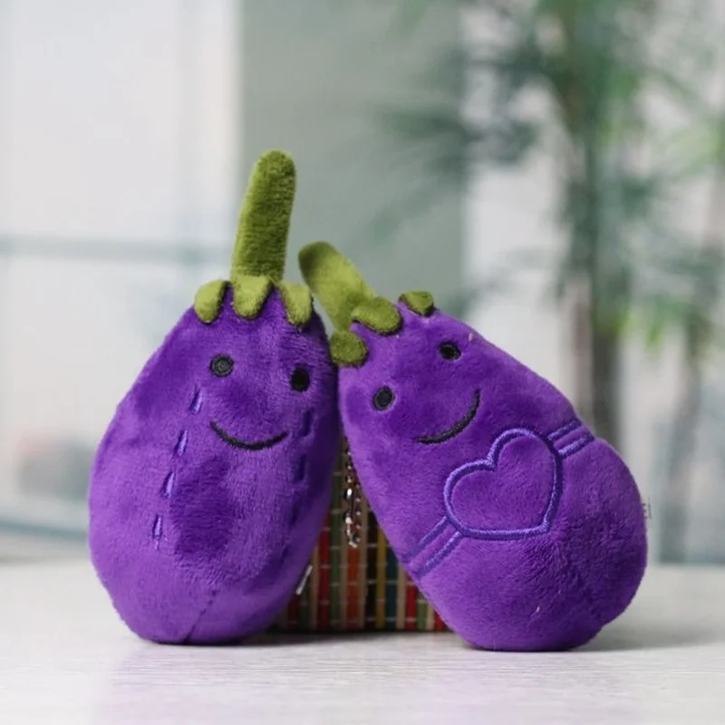 

Cute Eggplant Plush Toy Doll Cartoon Doll School Bag Pendant Doll